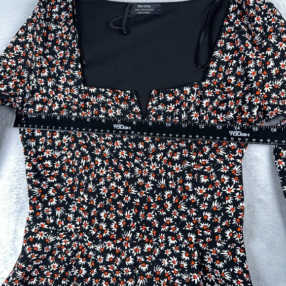 Bershka Womens Playsuit Romper Floral Print Notch Front Square Neck Multicolor M - Picture 7 of 14